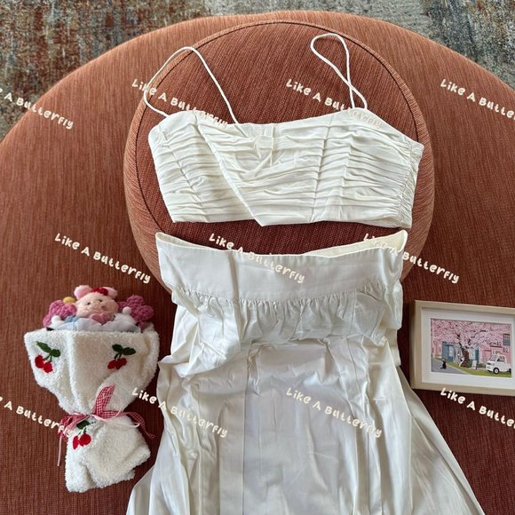 Reformation Carlow Two Piece Dress - White - Picture 12 of 12